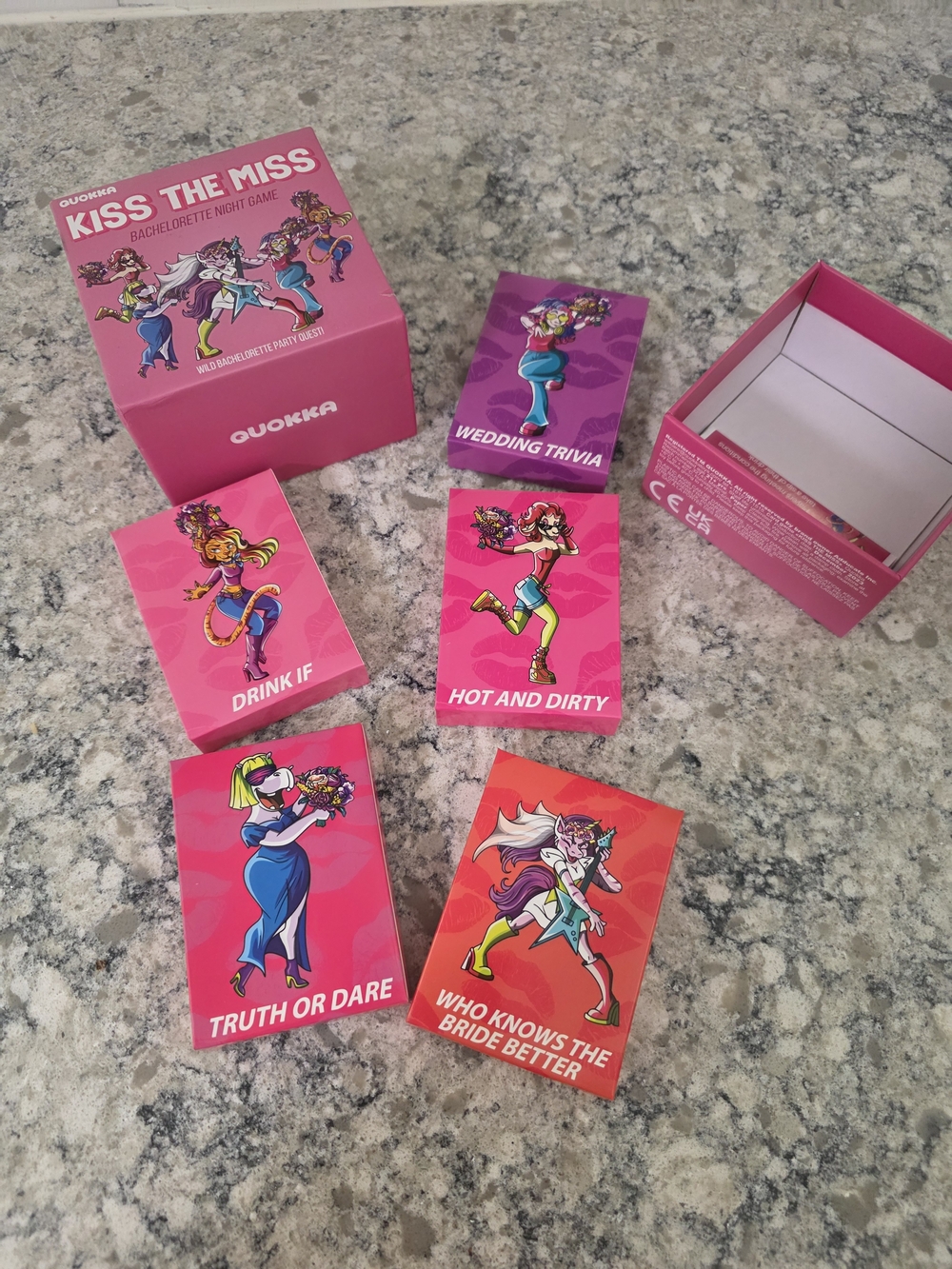 Kiss The Miss Bachelorette Card Game - Pink Party Cards